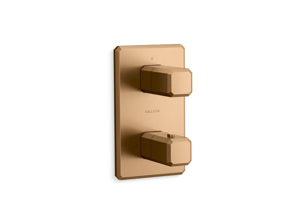 Kallista P33363-00 Bezel 1-outlet stacked thermo trim