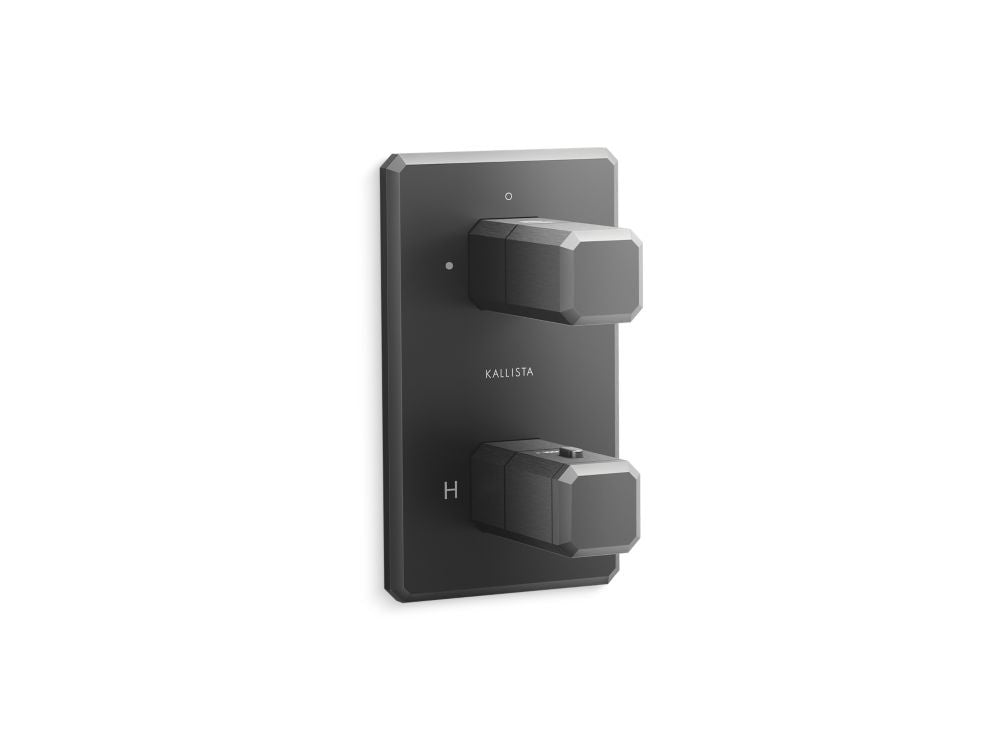 Kallista P33364-00 Bezel 2-outlet stacked thermo trim