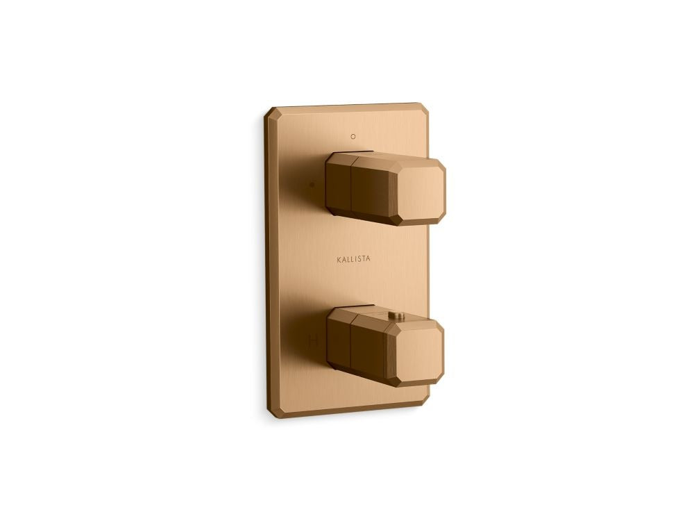 Kallista P33364-00 Bezel 2-outlet stacked thermo trim