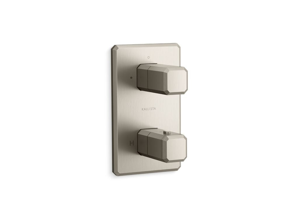 Kallista P33364-00 Bezel 2-outlet stacked thermo trim