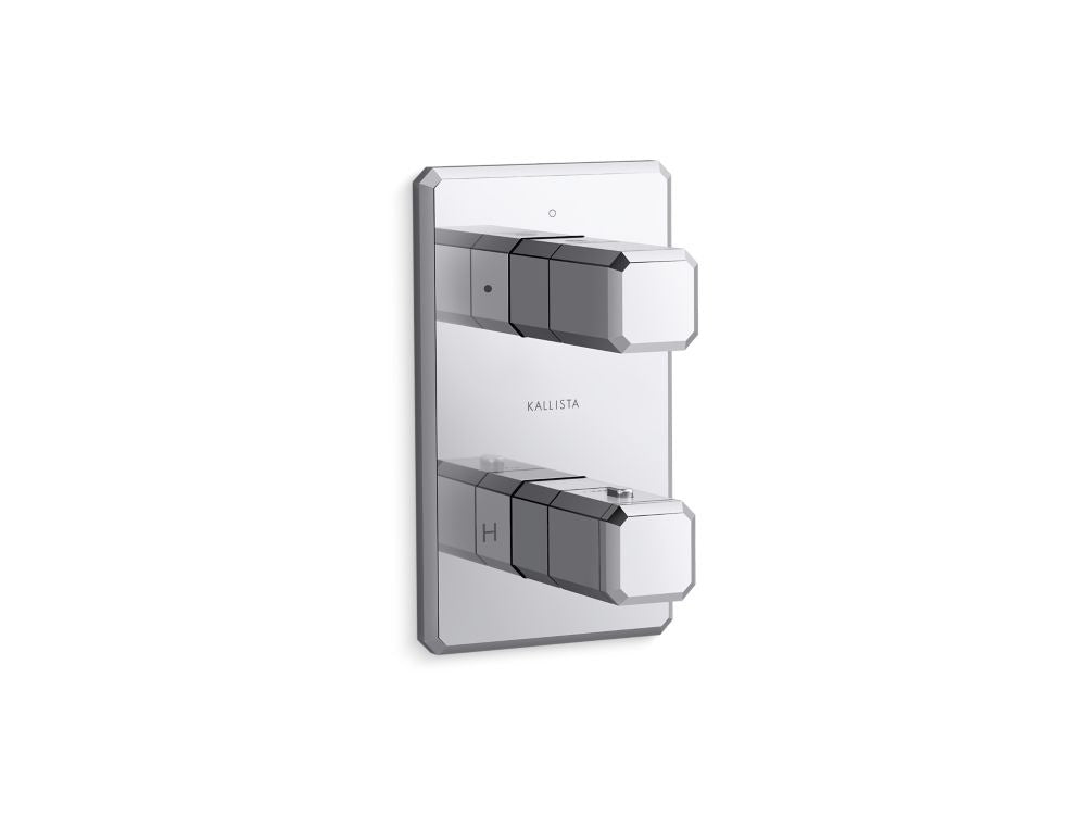 Kallista P33364-00 Bezel 2-outlet stacked thermo trim