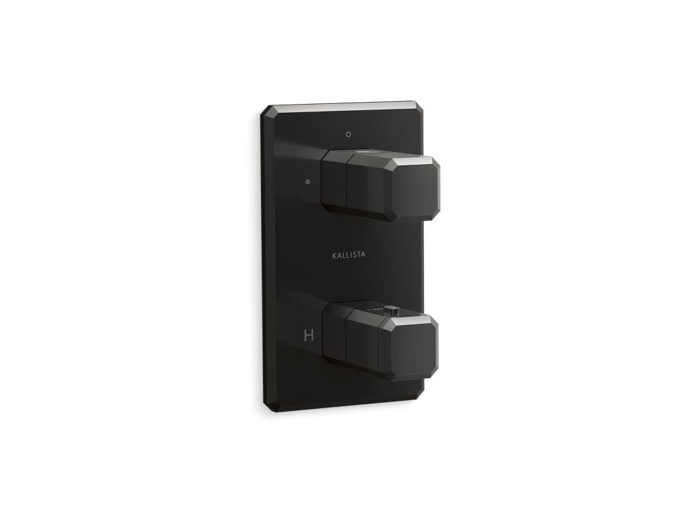 Kallista P33364-00 Bezel 2-outlet stacked thermo trim