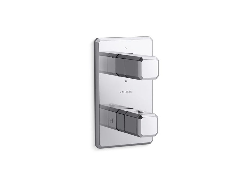 Kallista P33365-00 Bezel 3-outlet stacked thermo trim
