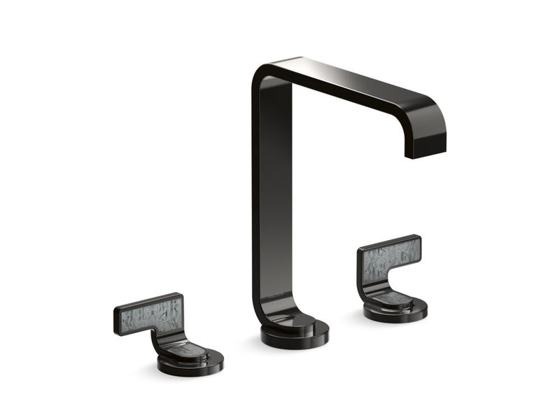Kallista P34232-SGW Guise? widespread faucet tall spout steel grey wave lever handles - Parent