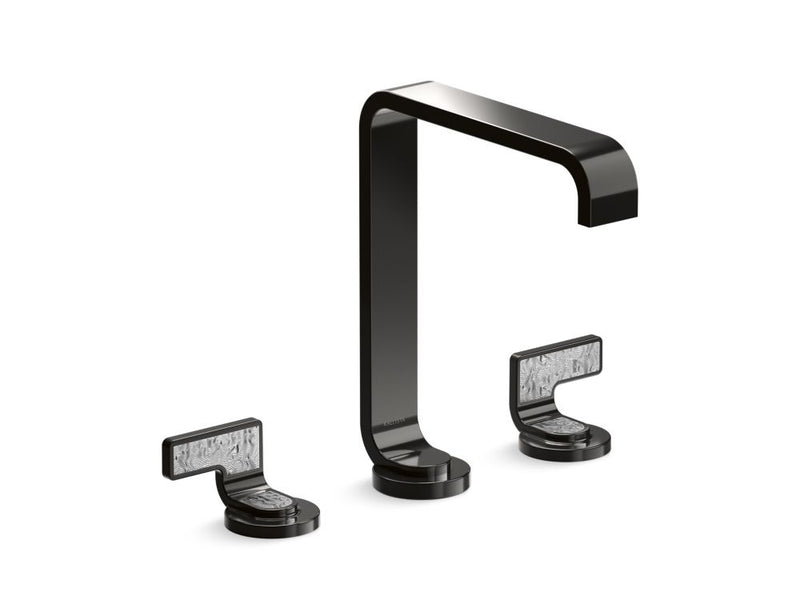 Kallista P34232-TWW Guise? widespread faucet tall spout transparent white wave lever handles - Parent