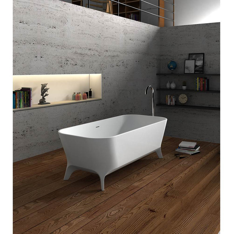 Cheviot 4173-WW Palermo Solid Surface Bathtub - White Interior with White Exterior