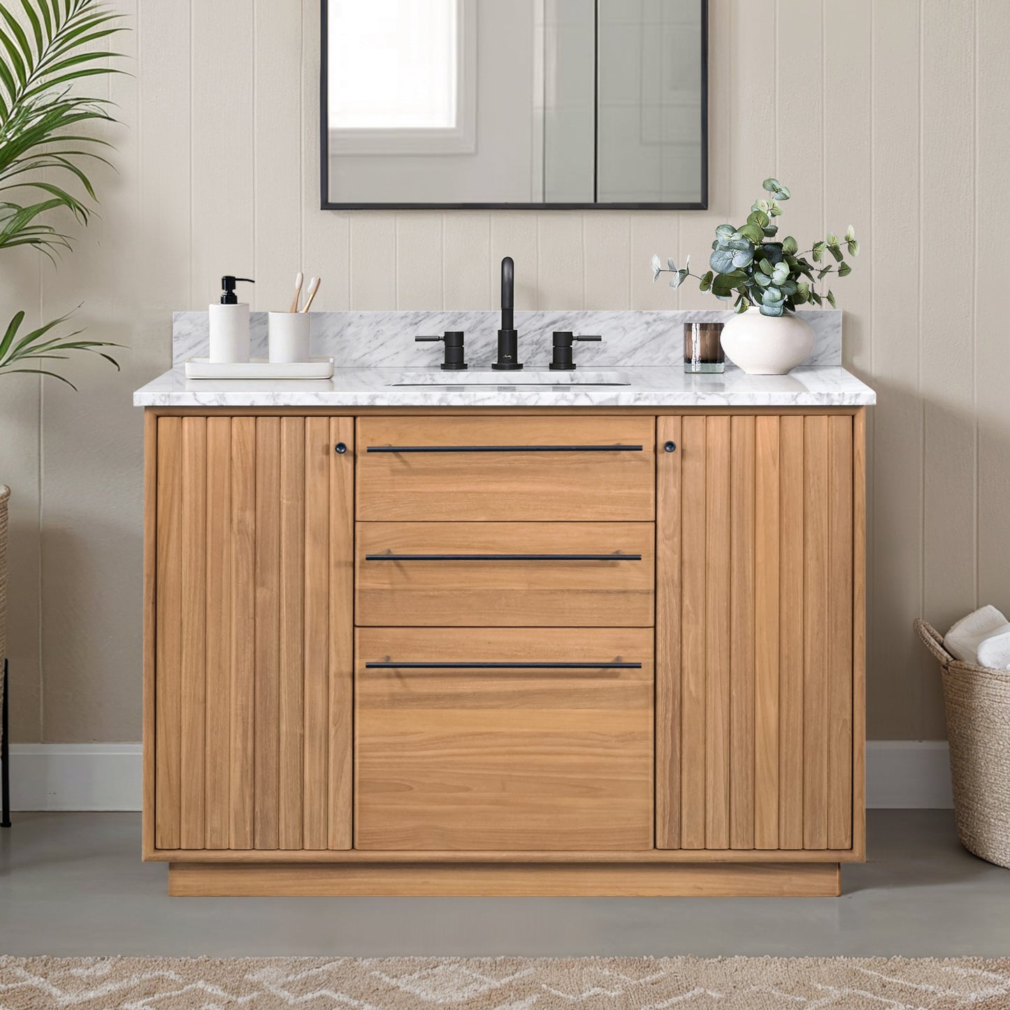 Avanity PARKER-V48-NT Parker 48 In. Single Sink Bathroom Vanity In Natural Teak