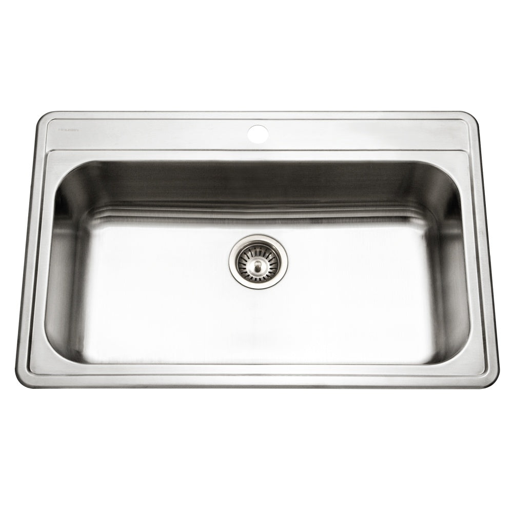 Houzer Premier Stainless Steel Drop-in Topmount Single Bowl Kitchen Sink - Parent