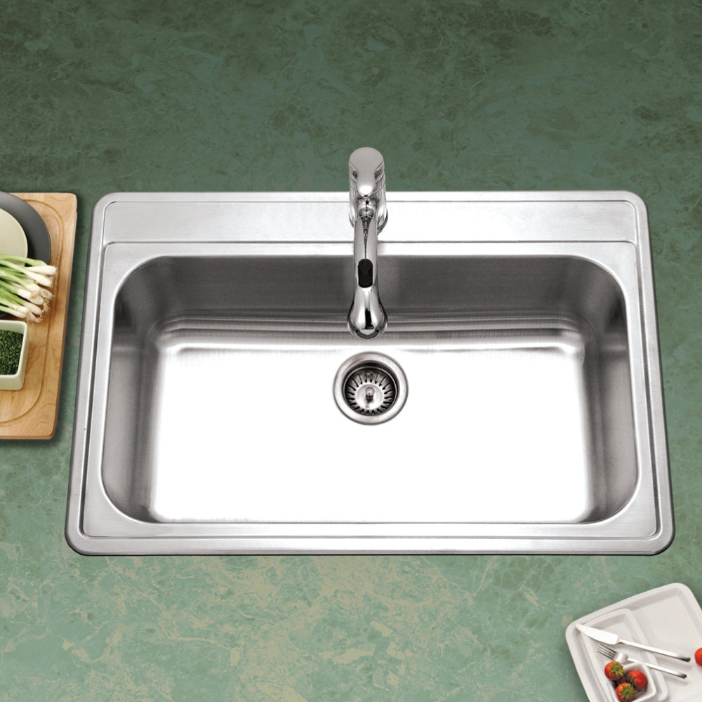 Houzer Premier Stainless Steel Drop-in Topmount Single Bowl Kitchen Sink - Parent