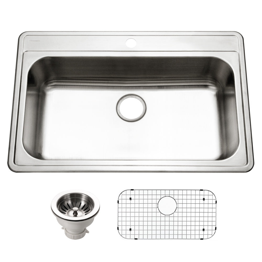 Houzer Premier Stainless Steel Drop-in Topmount Single Bowl Kitchen Sink - Parent