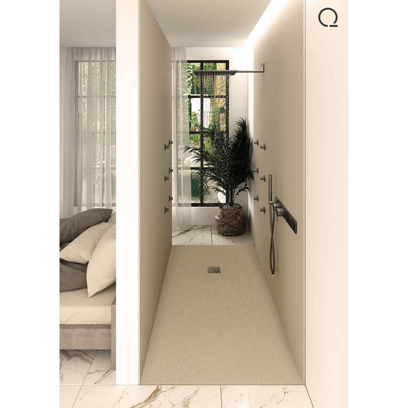 Quare design RP3636P 36x36" relief plus shower tray texture slate with white drain - Parent