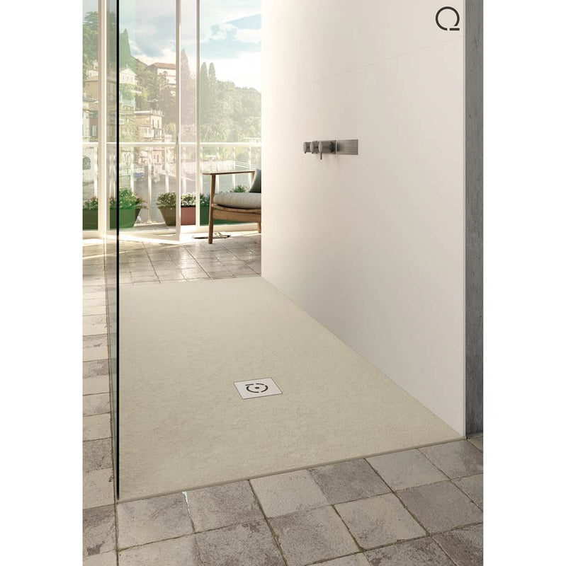 Quare design RP4836P 48x36" relief plus shower tray texture slate with white drain - Parent