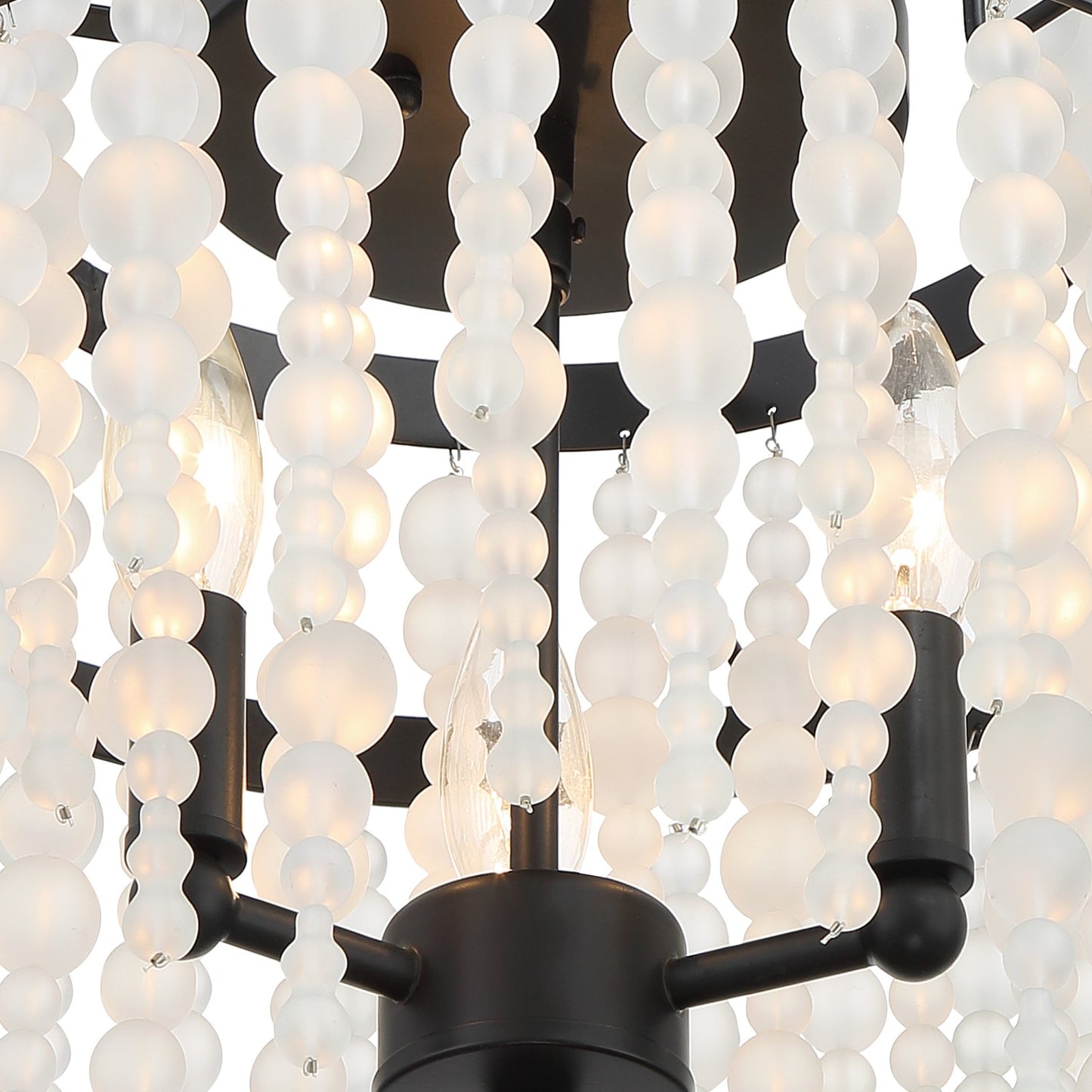 Crystorama POP-A5073-MK-FR Poppy 3 Light Ceiling Mount - Matte Black