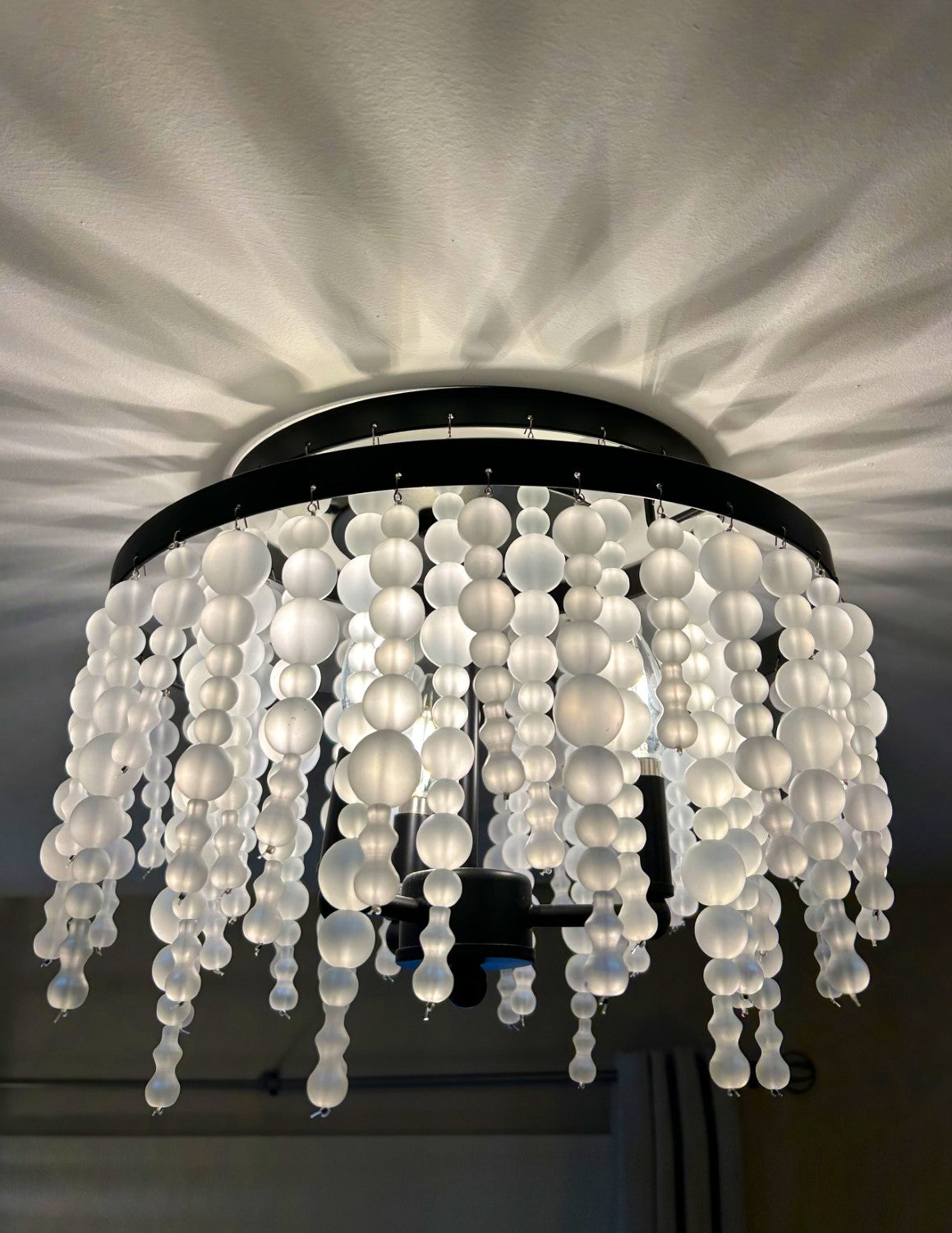 Crystorama POP-A5073-MK-FR Poppy 3 Light Ceiling Mount - Matte Black