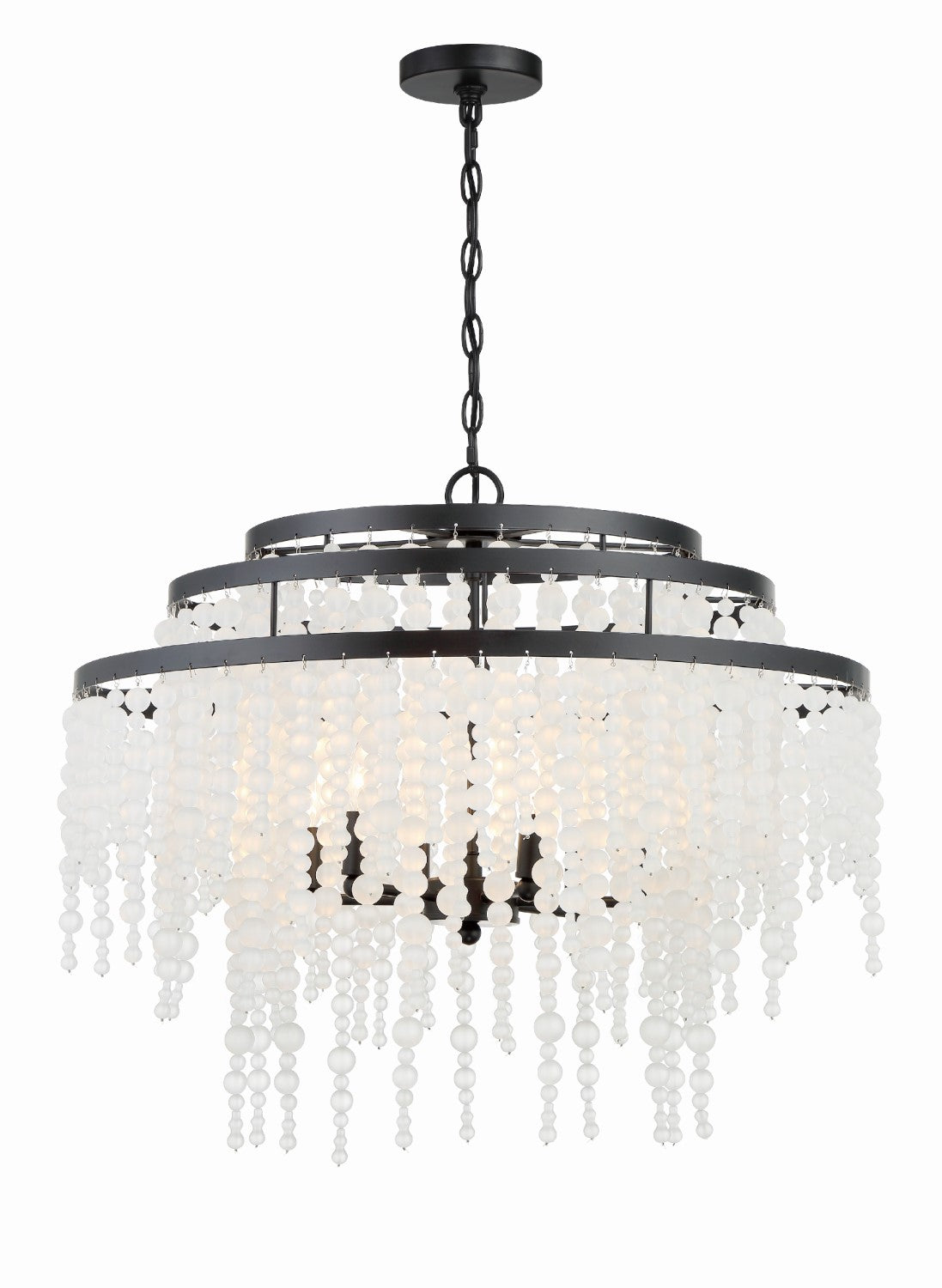 Crystorama POP-A5076-MK-FR Poppy 6 Light Chandelier - Matte Black