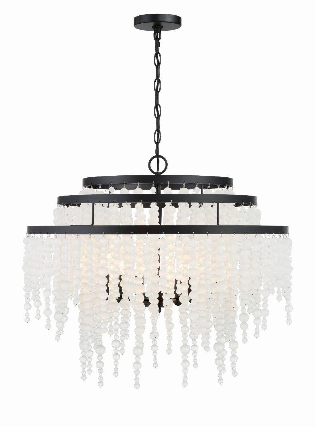 Crystorama POP-A5076-MK-FR Poppy 6 Light Chandelier - Matte Black