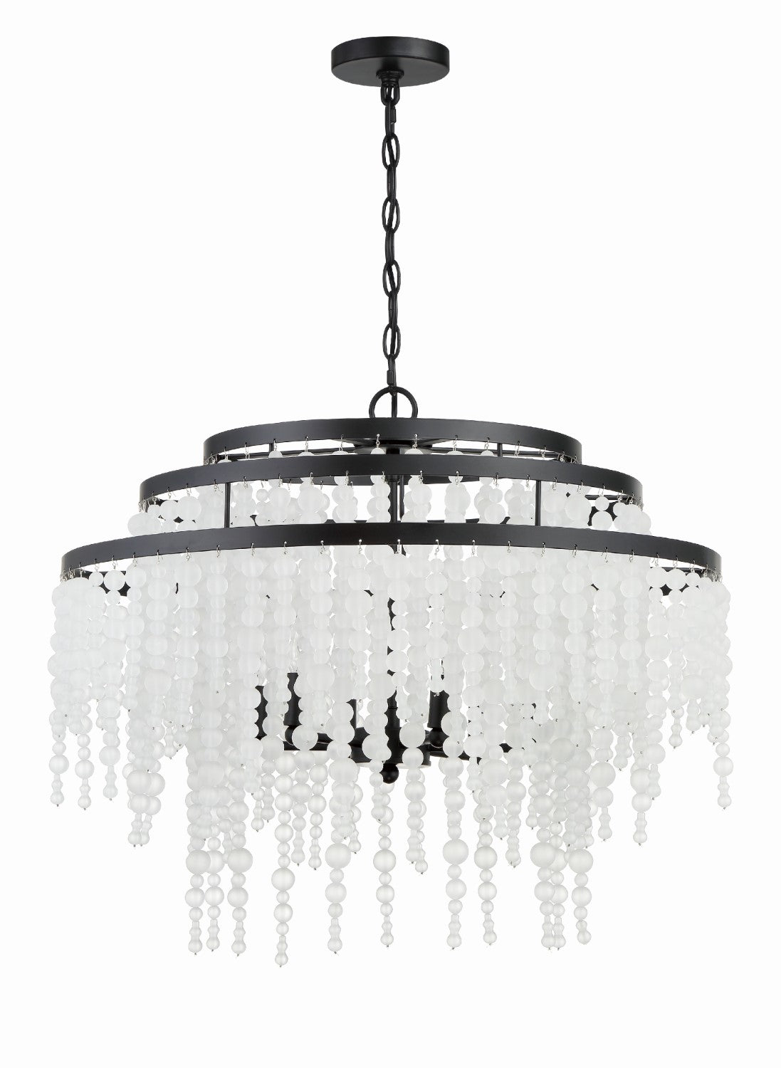 Crystorama POP-A5076-MK-FR Poppy 6 Light Chandelier - Matte Black