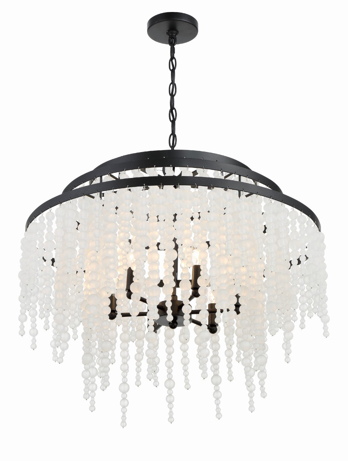 Crystorama POP-A5076-MK-FR Poppy 6 Light Chandelier - Matte Black