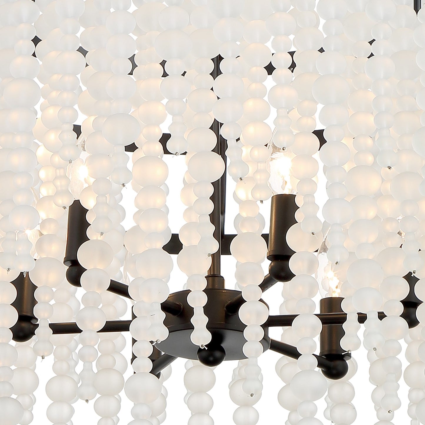 Crystorama POP-A5076-MK-FR Poppy 6 Light Chandelier - Matte Black
