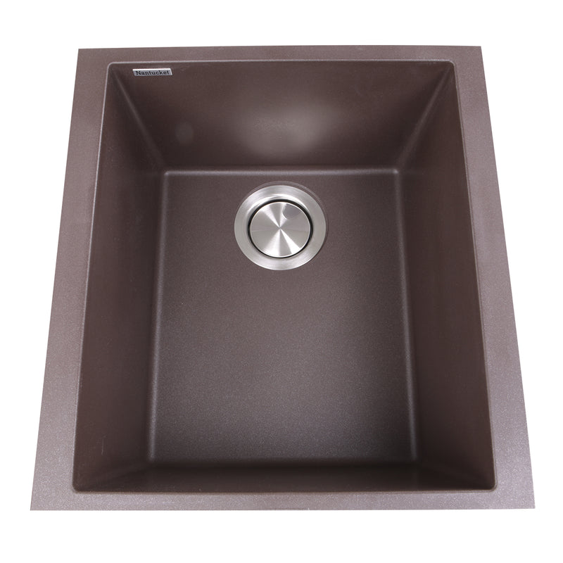 Nantucket Sinks 17" Single Bowl Undermount Granite Composite Bar-Prep Sink