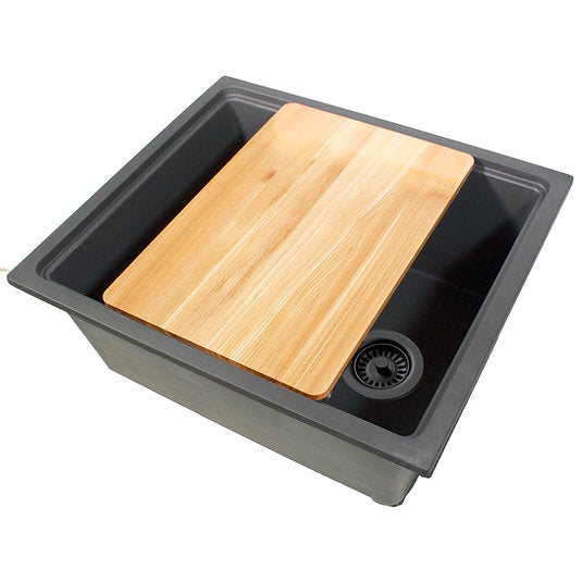 Nantucket Sinks PR2219PS-TI 22" Dualmount Granite Composite Prep-Station with Side Set Drain