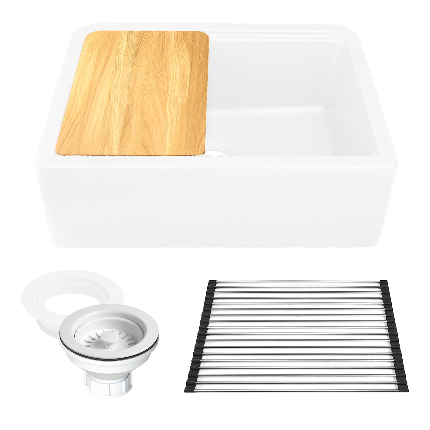 Nantucket Sinks PR3020-APS 30-inch Reversible Workstation Apron Sink with Accessory Pack