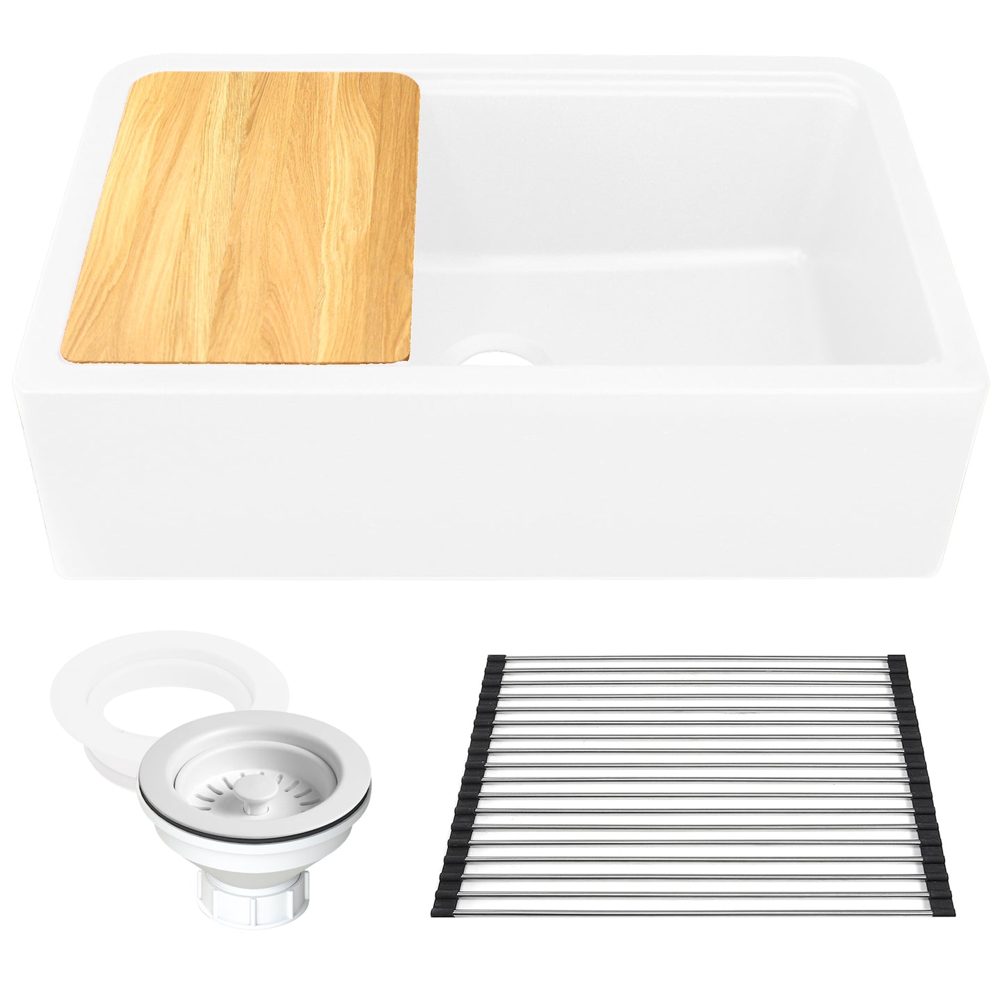 Nantucket Sinks PR3320-APS 33-inch Reversible Workstation Apron Sink with Accessory Pack