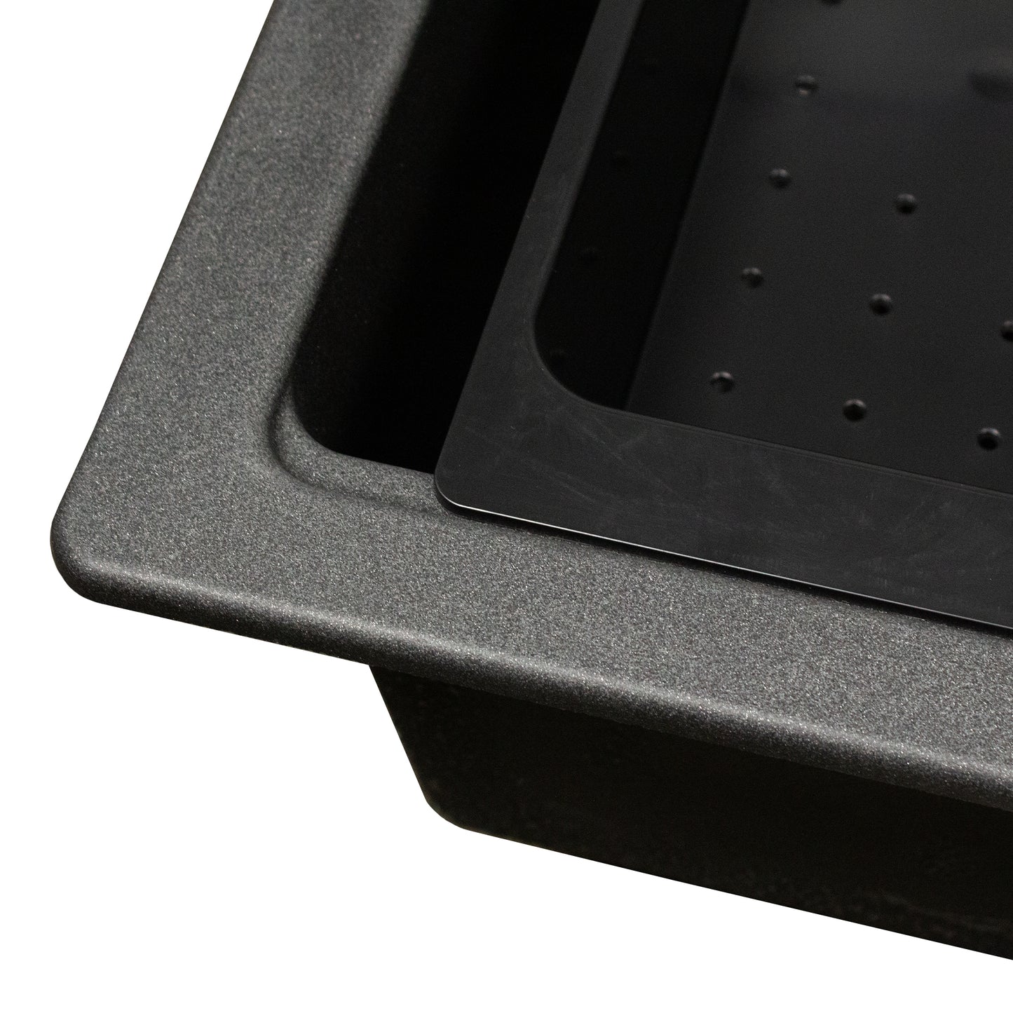 Nantucket Sinks PR3322PS-BL 33" Dualmount Workstation Granite Composite Black
