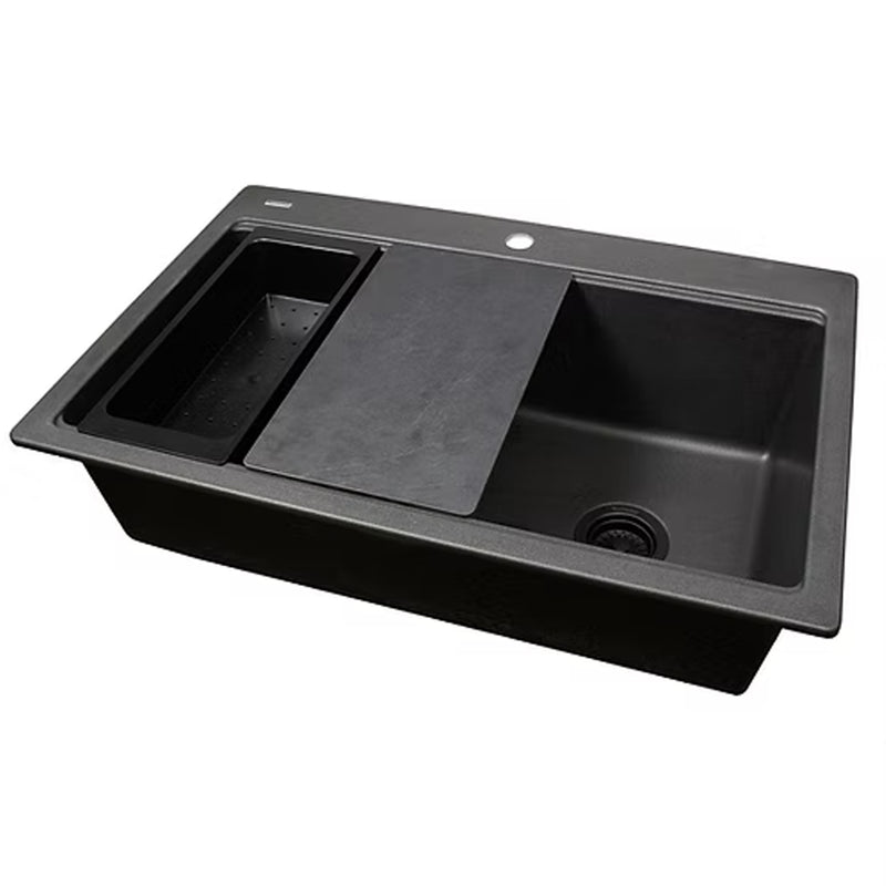 Nantucket Sinks PR3322PS-BL 33" Dualmount Workstation Granite Composite Black