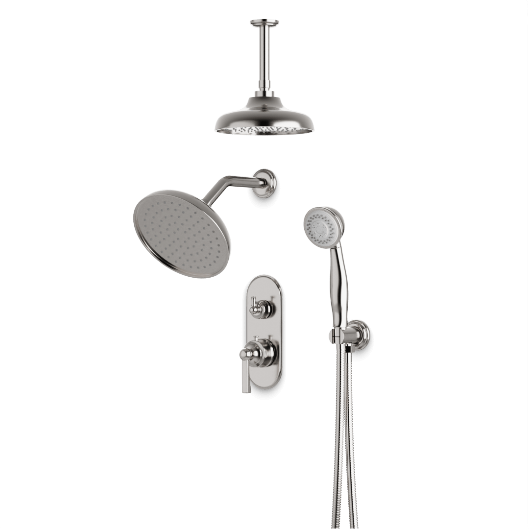Artos PS108CL Classic Thermostatic Shower Trim Kit with Wall & Ceiling Mount Shower Head, Hand Shower