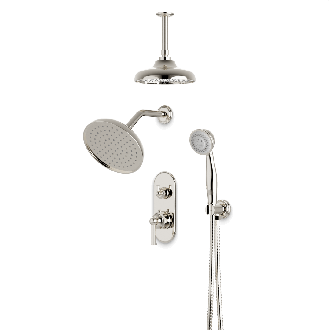 Artos PS108CL Classic Thermostatic Shower Trim Kit with Wall & Ceiling Mount Shower Head, Hand Shower