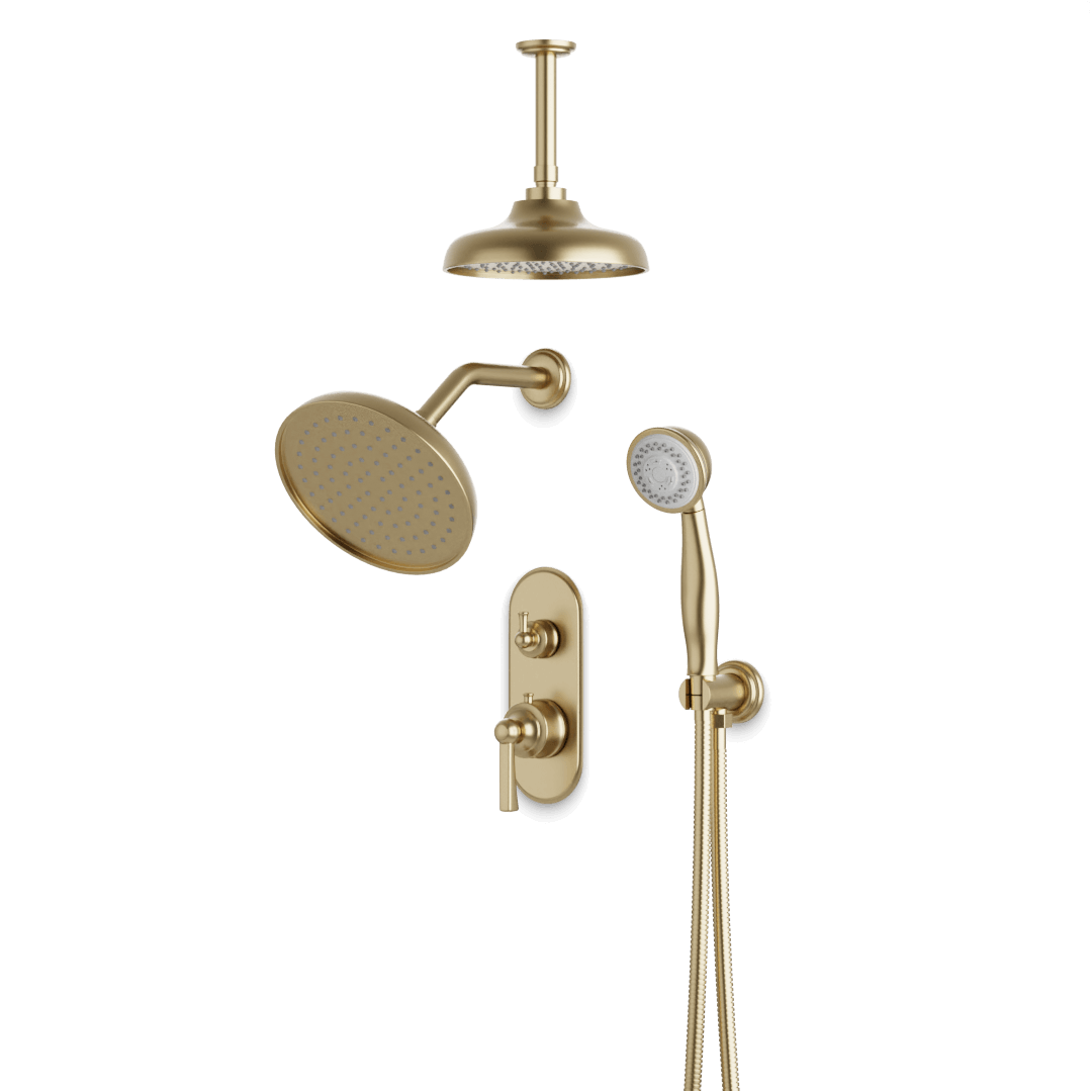Artos PS108CL Classic Thermostatic Shower Trim Kit with Wall & Ceiling Mount Shower Head, Hand Shower