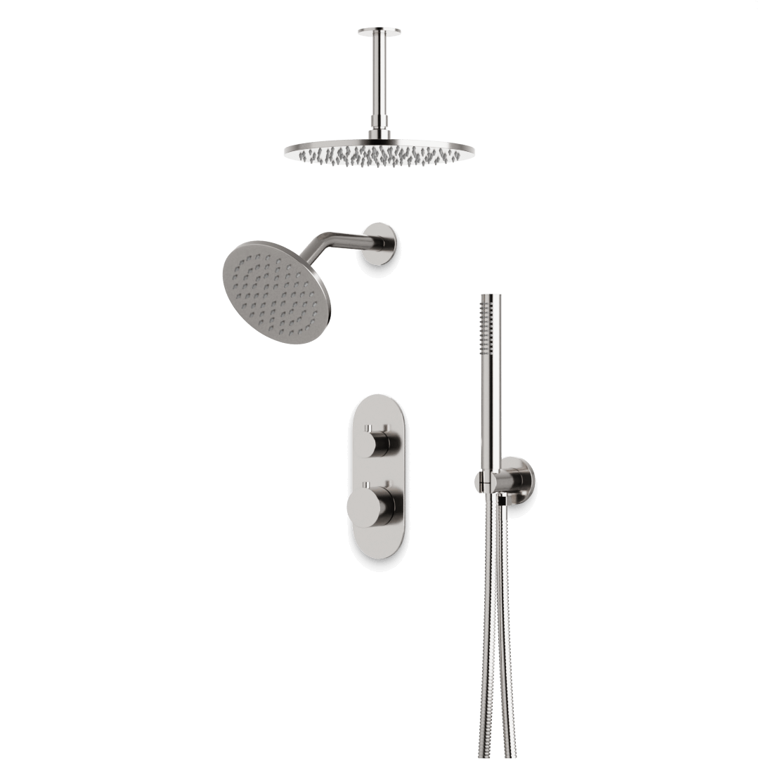 Artos PS108N Opera Thermostatic Shower Trim Kit with Wall & Ceiling Mount Shower Head, Hand Shower