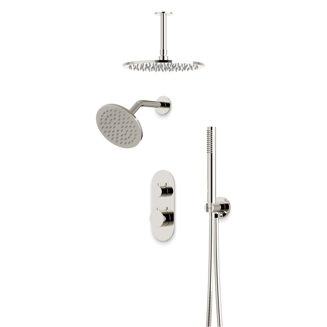 Artos PS108N Opera Thermostatic Shower Trim Kit with Wall & Ceiling Mount Shower Head, Hand Shower