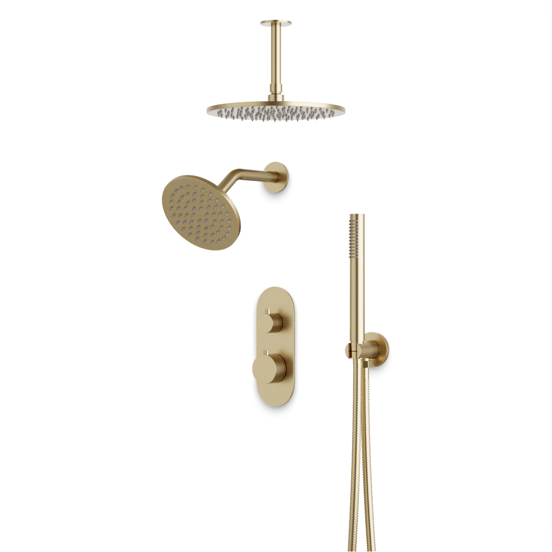 Artos PS108N Opera Thermostatic Shower Trim Kit with Wall & Ceiling Mount Shower Head, Hand Shower