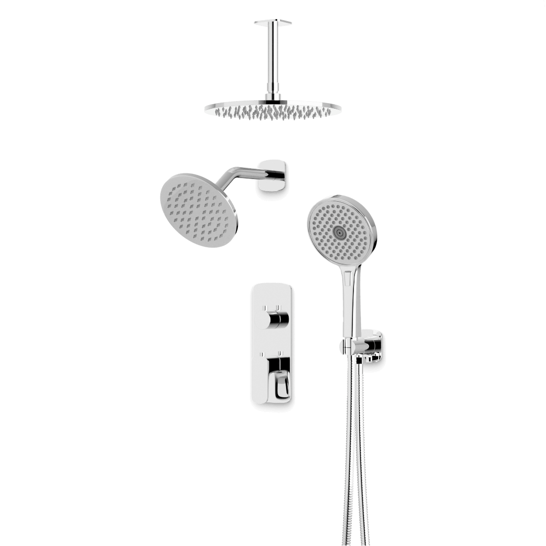 Artos PS108TR Harmony Thermostatic Shower Trim Kit with Wall & Ceiling Mount Shower Head, Hand Shower