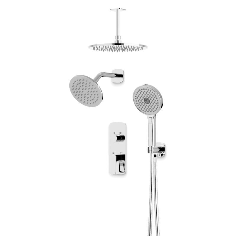 Artos PS108TR Harmony Thermostatic Shower Trim Kit with Wall & Ceiling Mount Shower Head, Hand Shower