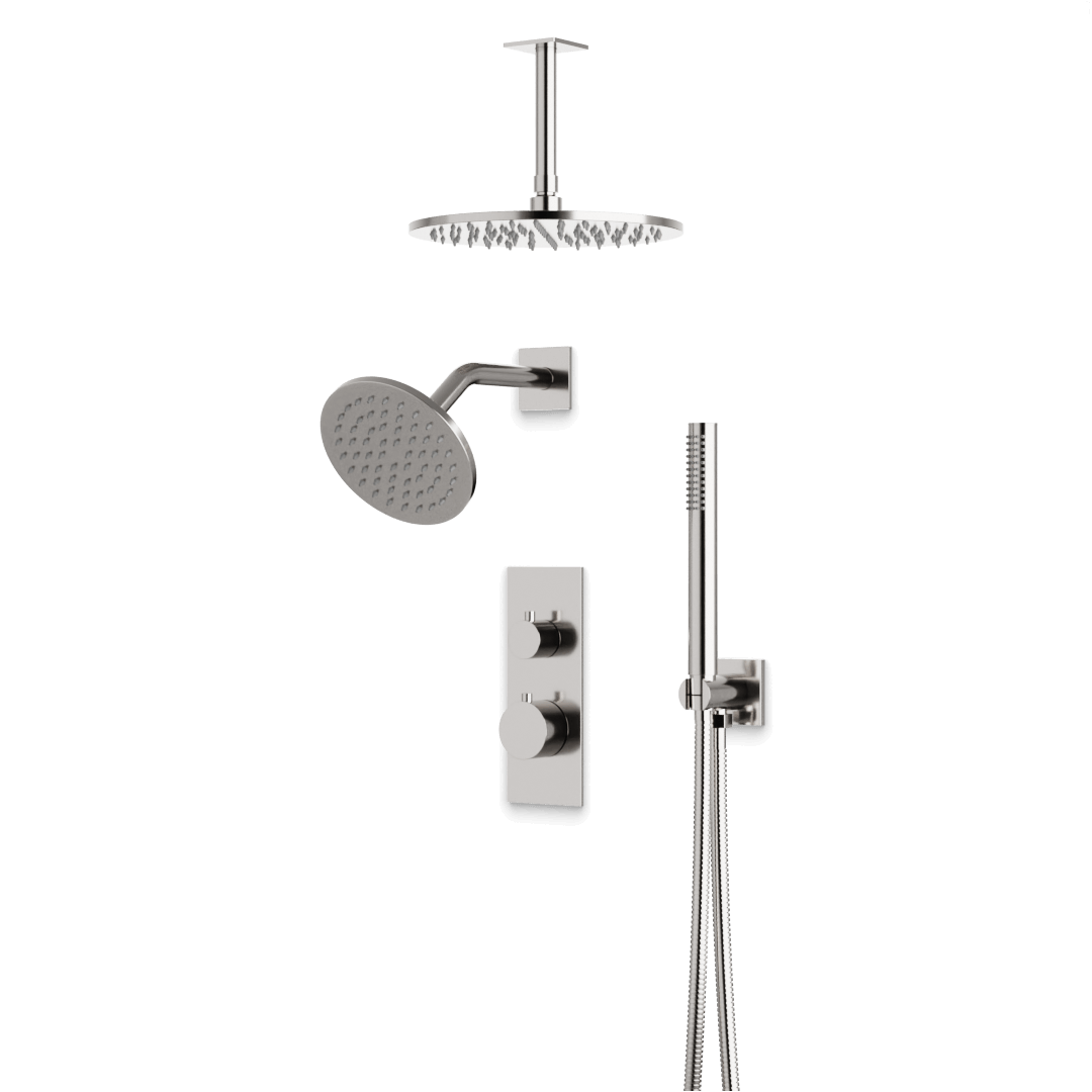 Artos PS109N Otella Thermostatic Shower Trim Kit with Ceiling Mount & Ceiling Mount Shower Head, Hand Shower