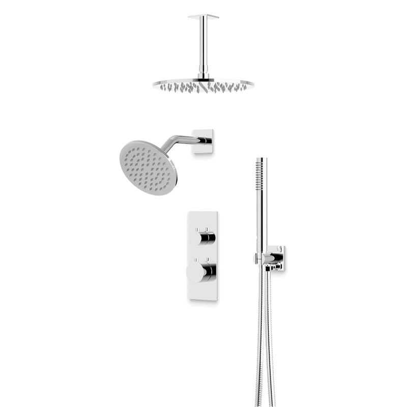 Artos PS109N Otella Thermostatic Shower Trim Kit with Ceiling Mount & Ceiling Mount Shower Head, Hand Shower