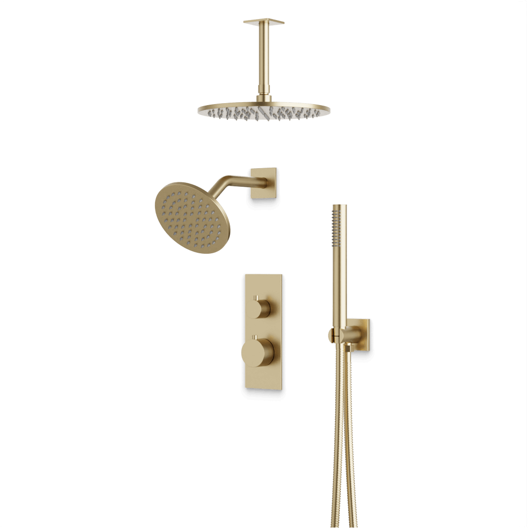 Artos PS109N Otella Thermostatic Shower Trim Kit with Ceiling Mount & Ceiling Mount Shower Head, Hand Shower