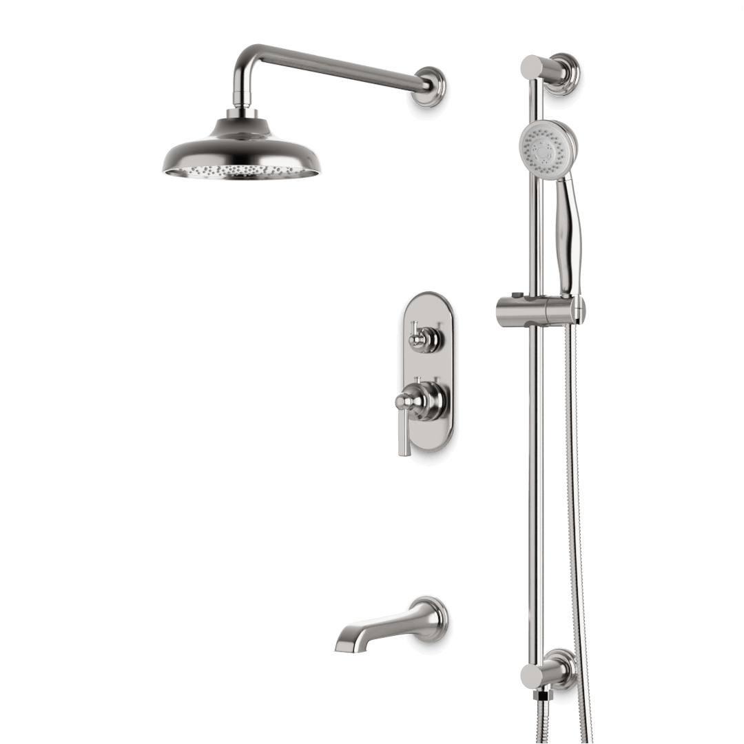 Artos PS116CL Classic Thermostatic Shower Trim Kit with Hand Shower on Slide Bar, Tub Filler
