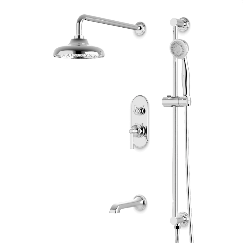 Artos PS116CL Classic Thermostatic Shower Trim Kit with Hand Shower on Slide Bar, Tub Filler