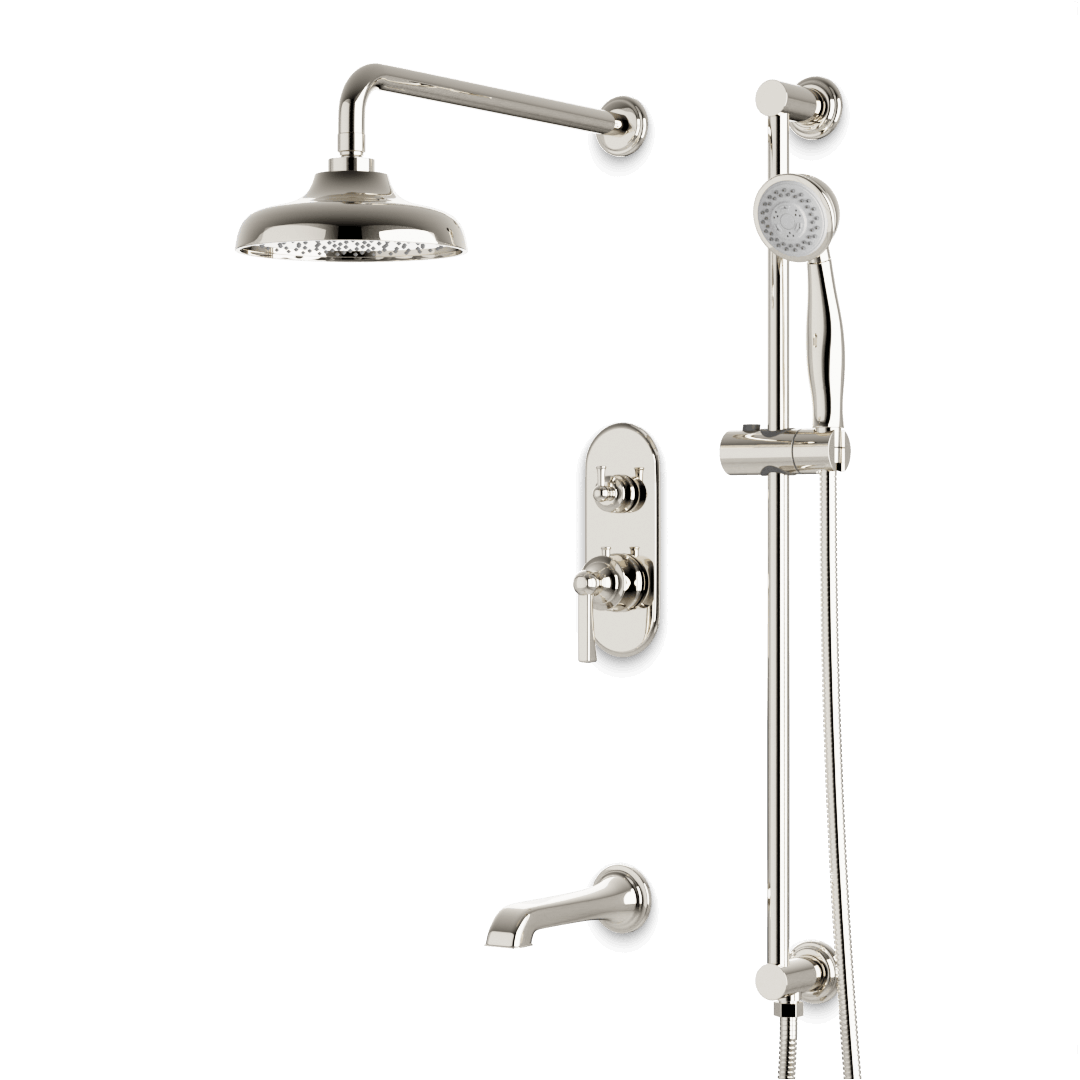 Artos PS116CL Classic Thermostatic Shower Trim Kit with Hand Shower on Slide Bar, Tub Filler