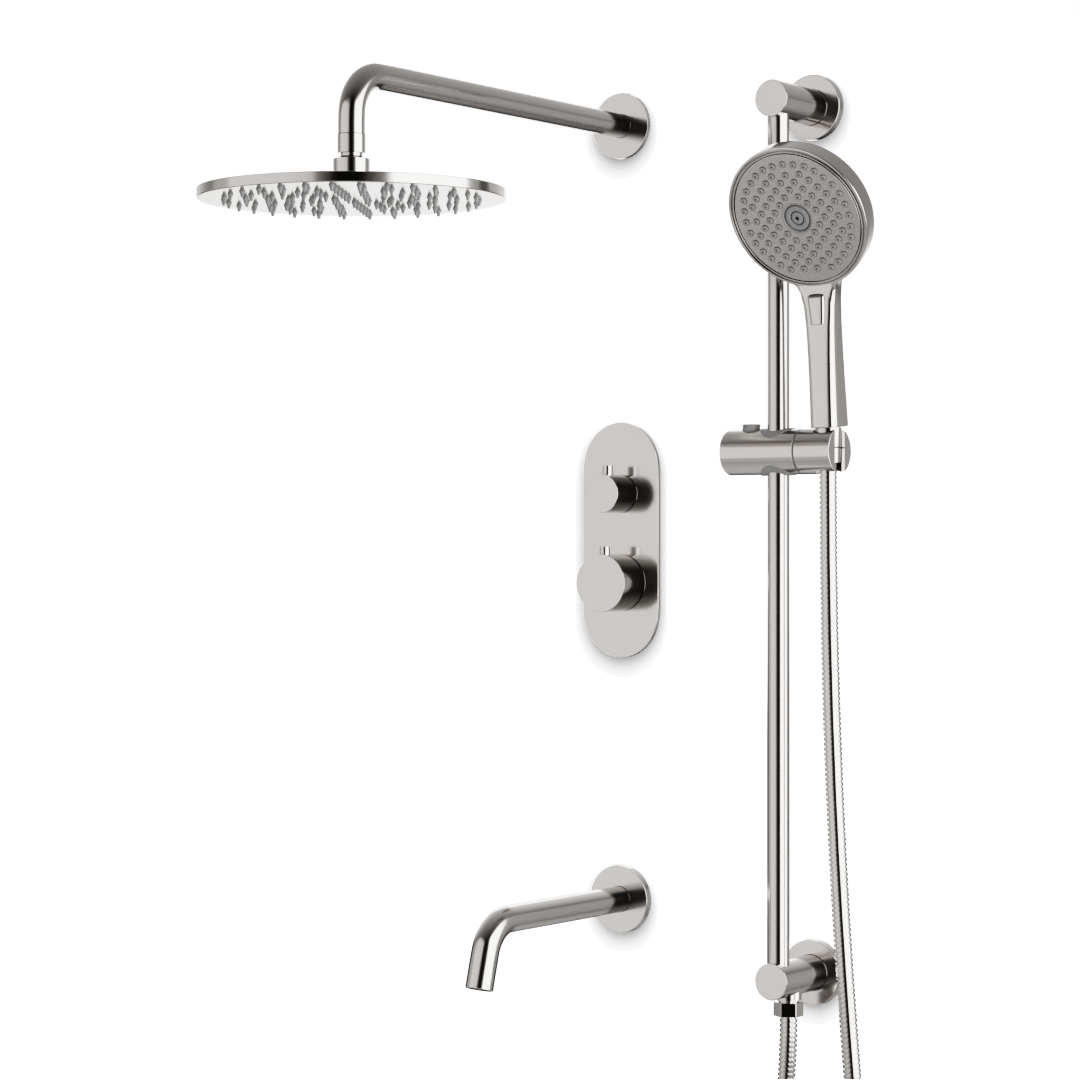 Artos PS116N Opera Thermostatic Shower Trim Kit with Hand Shower on Slide Bar, Tub Filler