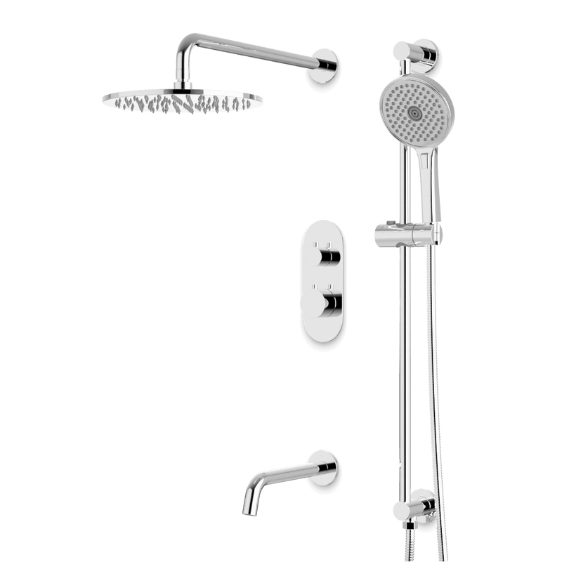 Artos PS116N Opera Thermostatic Shower Trim Kit with Hand Shower on Slide Bar, Tub Filler