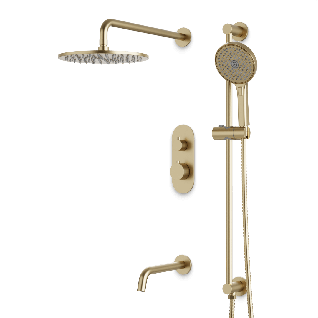 Artos PS116N Opera Thermostatic Shower Trim Kit with Hand Shower on Slide Bar, Tub Filler