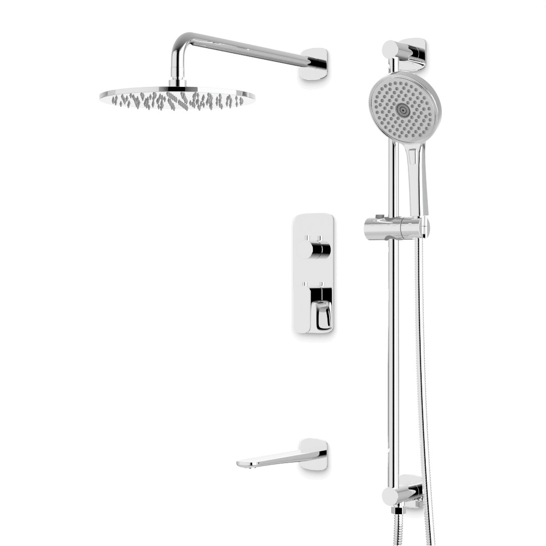 Artos PS116TR Harmony Thermostatic Shower Trim Kit with Hand Shower on Slide Bar, Tub Filler