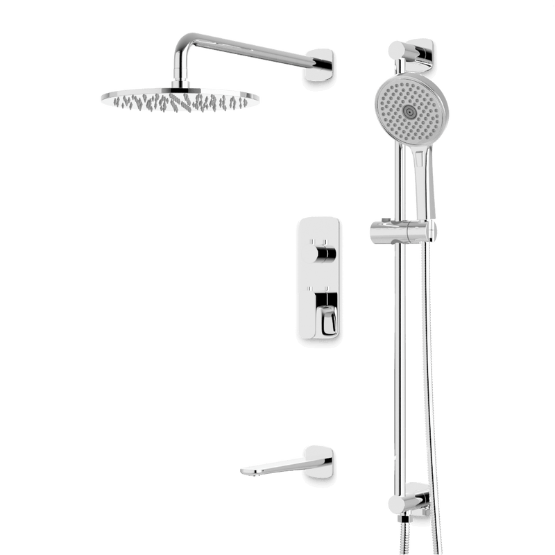Artos PS116TR Harmony Thermostatic Shower Trim Kit with Hand Shower on Slide Bar, Tub Filler
