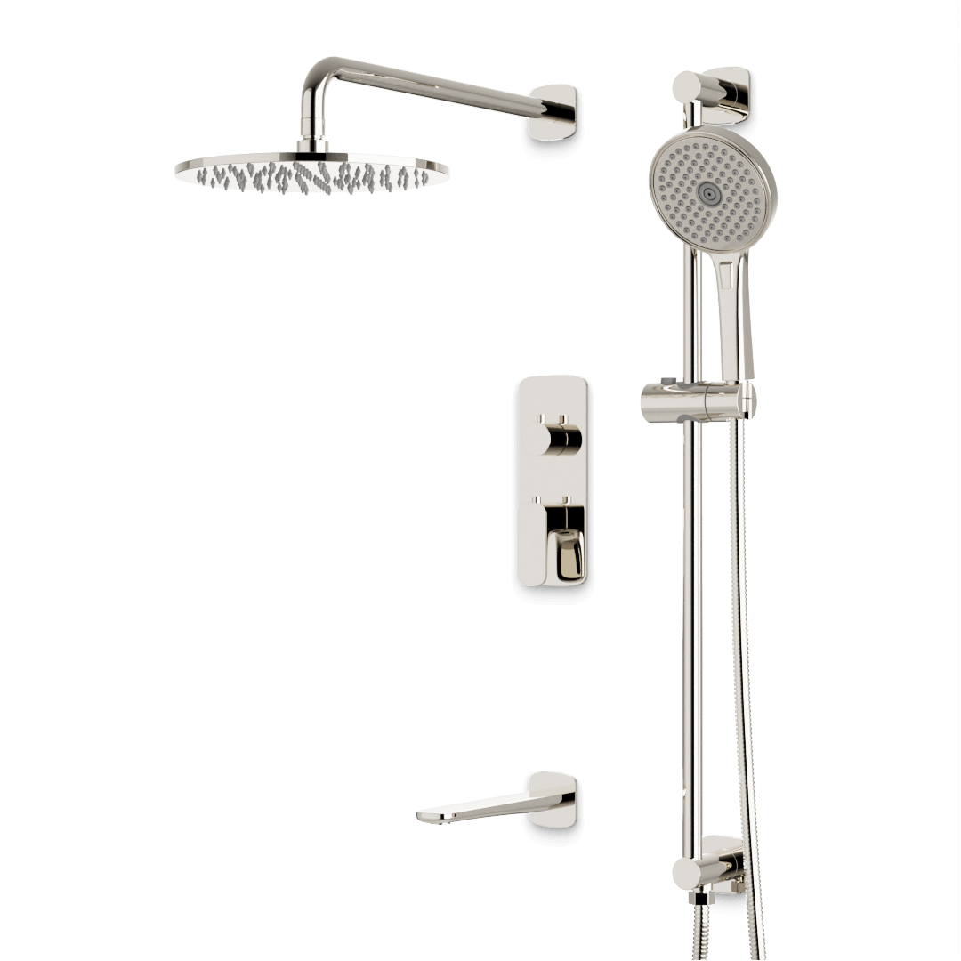 Artos PS116TR Harmony Thermostatic Shower Trim Kit with Hand Shower on Slide Bar, Tub Filler