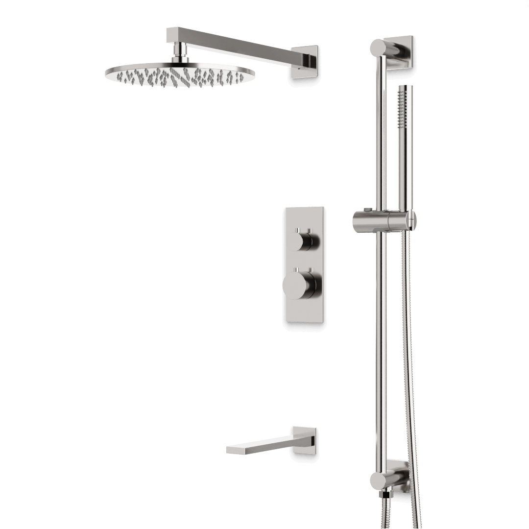 Artos PS117N Otella Thermostatic Shower Trim Kit with Hand Shower on Slide Bar, Tub Filler